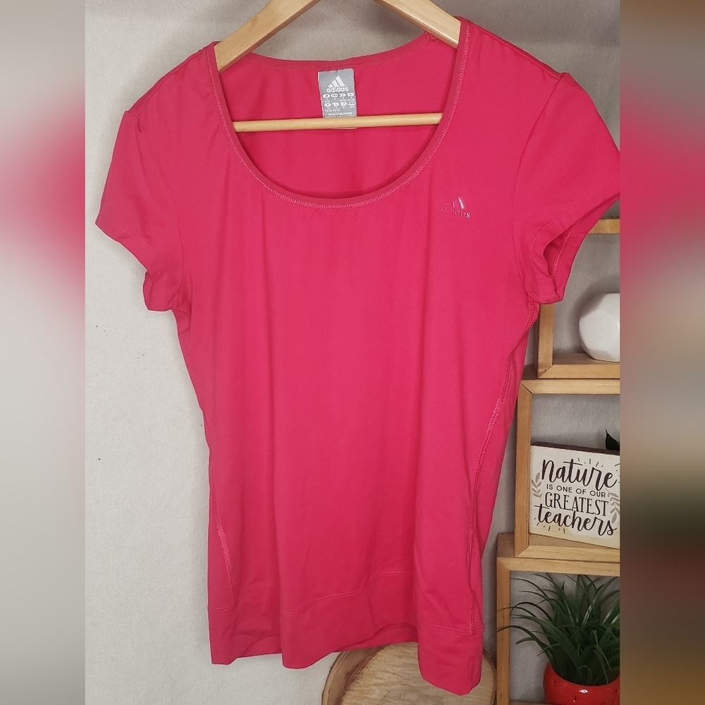 adidas Women's Bright Pink Short Sleeve Tee